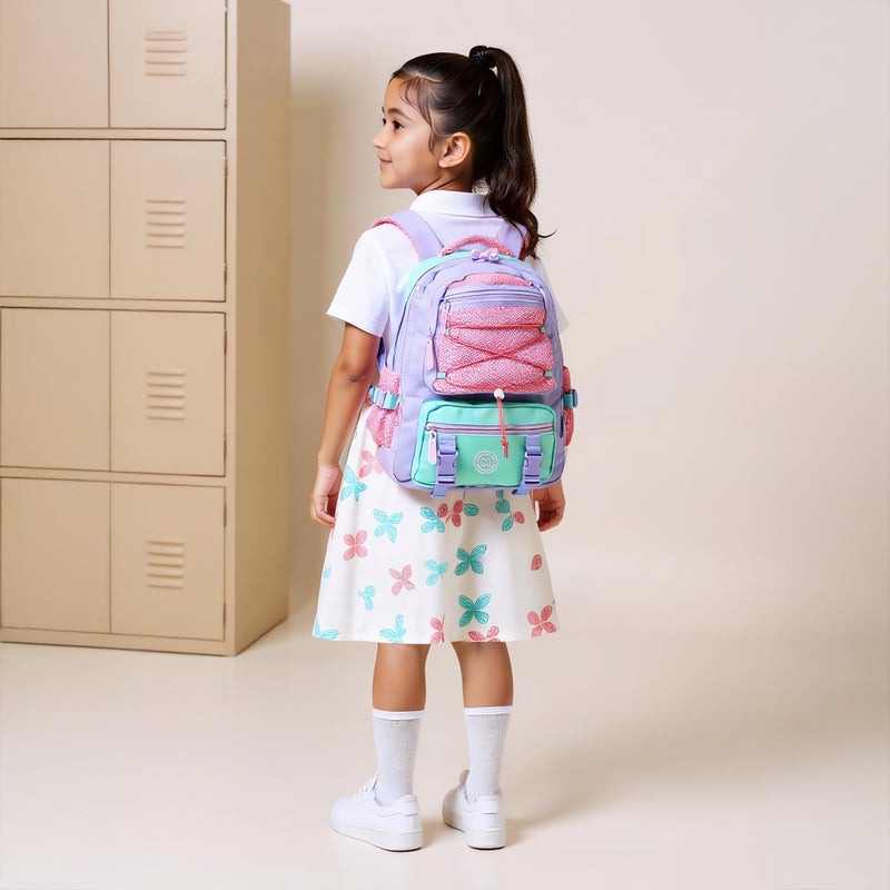 MARSHMALLOW Backpack-Caramello-2 Cmprt-Girls- (Polyester) Purple \ 33X43X16 - Image 3